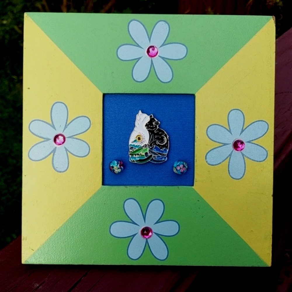 Framed Jewelry Art Collage Mosaic Original Art!